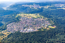 Vue aérienne de Quartier Büchenbronn in Pforzheim dans le département Bade-Wurtemberg, Allemagne