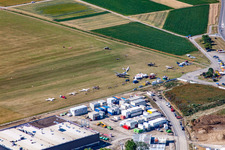 Vue aérienne de Site de vol à voile Malmsheim du SFC Leonberg à le quartier Malmsheim in Renningen dans le département Bade-Wurtemberg, Allemagne