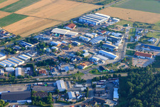 Vue aérienne de Zone industrielle de Waldstückerring avec Fritz Fuchs Spedition eK à Bellheim dans le département Rhénanie-Palatinat, Allemagne