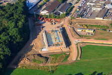 Image drone de Chantier du nouveau bâtiment EDEKA dans la Lauterburger Straße à Kandel dans le département Rhénanie-Palatinat, Allemagne