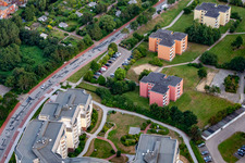 Vue aérienne de Kurparkallee à le quartier Döse in Cuxhaven dans le département Basse-Saxe, Allemagne