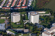 Clinique des accidents BG à le quartier Oggersheim in Ludwigshafen am Rhein dans le département Rhénanie-Palatinat, Allemagne d'en haut