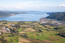 Vue aérienne de Zone riveraine du lac de Constance à le quartier Bodman in Bodman-Ludwigshafen dans le département Bade-Wurtemberg, Allemagne