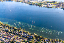 Quai pour voiliers à Allensbach dans le département Bade-Wurtemberg, Allemagne d'en haut