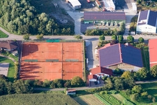 Vue aérienne de Club de tennis à le quartier Neuburg in Neuburg am Rhein dans le département Rhénanie-Palatinat, Allemagne