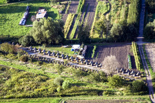 Vue aérienne de Ligne de bosse, pièges à chars à Steinfeld dans le département Rhénanie-Palatinat, Allemagne