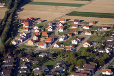 Vue aérienne de Nouvelle zone de développement à le quartier Schaidt in Wörth am Rhein dans le département Rhénanie-Palatinat, Allemagne