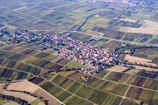 Vue aérienne de Vue sur le village à le quartier Wollmesheim in Landau in der Pfalz dans le département Rhénanie-Palatinat, Allemagne