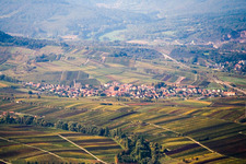 Vue aérienne de Paysage viticole des régions viticoles à Birkweiler dans le département Rhénanie-Palatinat, Allemagne