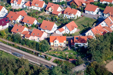 Vue aérienne de Dans le train à Steinweiler dans le département Rhénanie-Palatinat, Allemagne