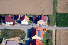 Vue oblique de Nouvelle zone de développement dans les Brotäckers à Steinweiler dans le département Rhénanie-Palatinat, Allemagne