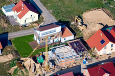 Vue oblique de Buchenweg, nouvelle zone de développement à Brotäckern à Steinweiler dans le département Rhénanie-Palatinat, Allemagne