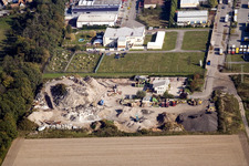 Recyclage des déchets de chantier Gaudier à le quartier Minderslachen in Kandel dans le département Rhénanie-Palatinat, Allemagne d'en haut