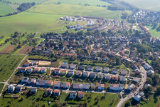 Vue aérienne de Iltisweg à le quartier Hohenwettersbach in Karlsruhe dans le département Bade-Wurtemberg, Allemagne