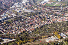 Quartier Beiertheim-Bulach in Karlsruhe dans le département Bade-Wurtemberg, Allemagne vue du ciel