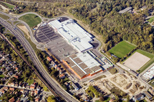 Vue aérienne de Centre commercial Maximilien-Centre dans le quartier Maximilien-Centre à le quartier Maximiliansau in Wörth am Rhein dans le département Rhénanie-Palatinat, Allemagne