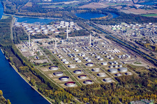 Photographie aérienne de Raffinerie MIRO Shell/ExxonMobil/Ruhr Oel/Conoco Karlsruhe raffinerie à le quartier Knielingen in Karlsruhe dans le département Bade-Wurtemberg, Allemagne