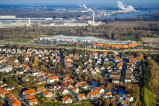 Centre Maximilien à le quartier Maximiliansau in Wörth am Rhein dans le département Rhénanie-Palatinat, Allemagne d'en haut