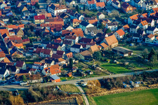 Vue aérienne de Marienstr à le quartier Maximiliansau in Wörth am Rhein dans le département Rhénanie-Palatinat, Allemagne
