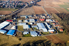 Zone commerciale à Rohrbach dans le département Rhénanie-Palatinat, Allemagne vue du ciel