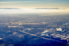 Photographie aérienne de Raffineries de pétrole MIRO dans le N de Knielingen à le quartier Knielingen in Karlsruhe dans le département Bade-Wurtemberg, Allemagne