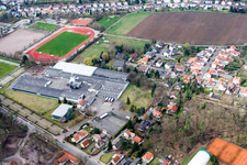 Vue aérienne de Zone commerciale du sud à le quartier Herxheim in Herxheim bei Landau dans le département Rhénanie-Palatinat, Allemagne