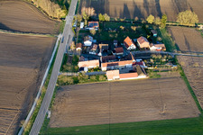Welschhof à Freckenfeld dans le département Rhénanie-Palatinat, Allemagne du point de vue du drone