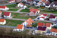 Vue aérienne de Nouvelle zone de développement NO à le quartier Schaidt in Wörth am Rhein dans le département Rhénanie-Palatinat, Allemagne