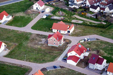 Nouvelle zone de développement NO à le quartier Schaidt in Wörth am Rhein dans le département Rhénanie-Palatinat, Allemagne d'un drone