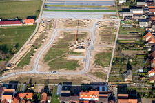Vue aérienne de Nouvelle zone de développement dans le développement de Tabakfeld à Hatzenbühl dans le département Rhénanie-Palatinat, Allemagne