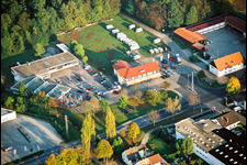 Vue aérienne de Concessionnaire automobile Lauterburger Straße Ford et Sporthaus Frey du nord-ouest à Kandel dans le département Rhénanie-Palatinat, Allemagne