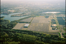 Vue oblique de Vert île à Germersheim dans le département Rhénanie-Palatinat, Allemagne