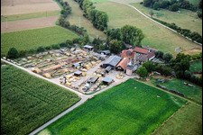 Vue oblique de Moulin Schaidter à le quartier Schaidt in Wörth am Rhein dans le département Rhénanie-Palatinat, Allemagne