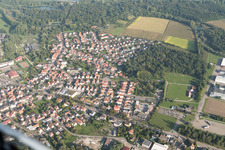 Drusenheim dans le département Bas Rhin, France depuis l'avion