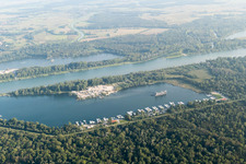 Vue aérienne de Yacht club à Offendorf dans le département Bas Rhin, France