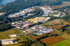 Vue aérienne de Site du chantier naval Karcher GmbH à le quartier Freistett in Rheinau dans le département Bade-Wurtemberg, Allemagne