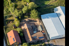 Quartier Billigheim in Billigheim-Ingenheim dans le département Rhénanie-Palatinat, Allemagne vu d'un drone
