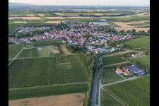 Vue oblique de Vue du village depuis le sud à Impflingen dans le département Rhénanie-Palatinat, Allemagne